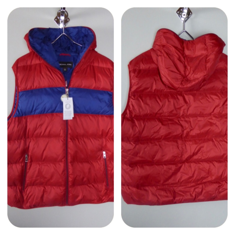 Michael Kors Quilted Down Hooded Puffer Vest NWT